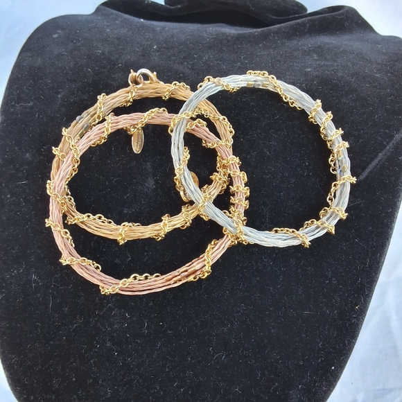 Tricolor Wire Wrapped chain branch bracelets - Picture 5 of 15